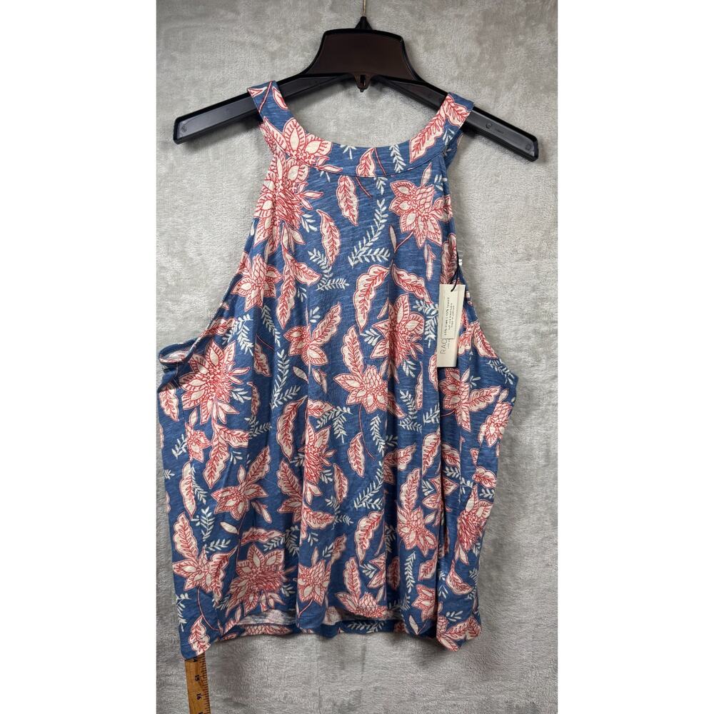 Rachel Zoe NEW Top Womens 2X Sleeveless Pullover Floral Linen Blend Stretch